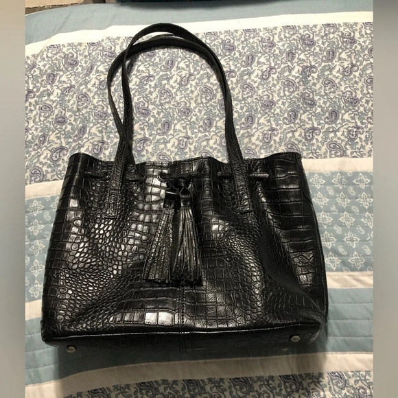 Patricia Nash Handbags - Patricia Nash Large Croc Embossed Witney Drawstring Tote Bag